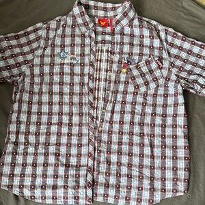 VINTAGE Disney Mickey Mouse Plaid Button-Up | Stars | Original Superstar
